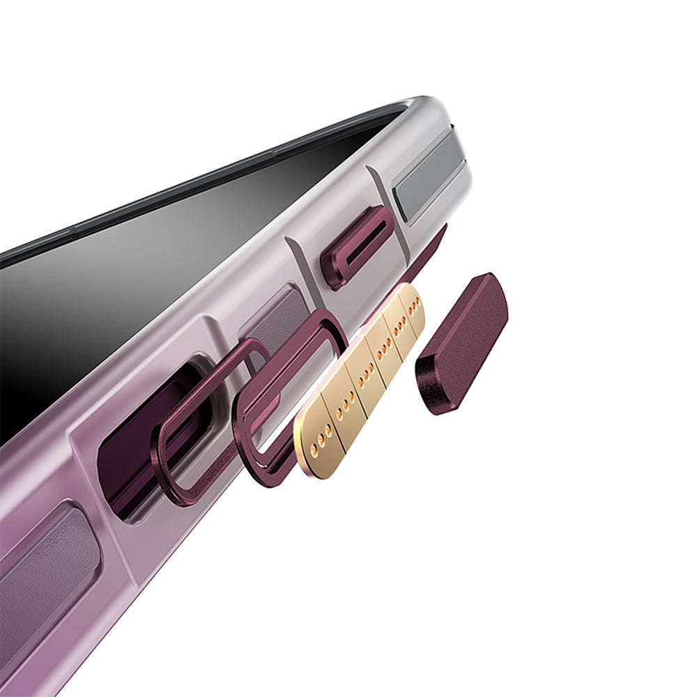 Apple iPhone 17 Pro Max Kılıf M-safe Şarj Özellikli Sert PC Wlons Arvox Standlı Kapak