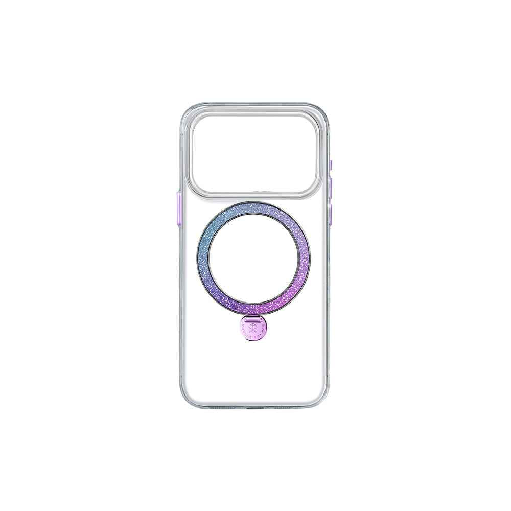 Apple iPhone 17 Pro Max Kılıf M-safe Şarj Özellikli Simli Standlı Pynana Dancing Circle Trendy Serisi Kapak