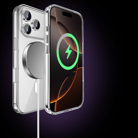 Apple iPhone 17 Pro Max Kılıf M-safe Şarj Özellikli Transparan Sert PC Wlons Pita Kapak