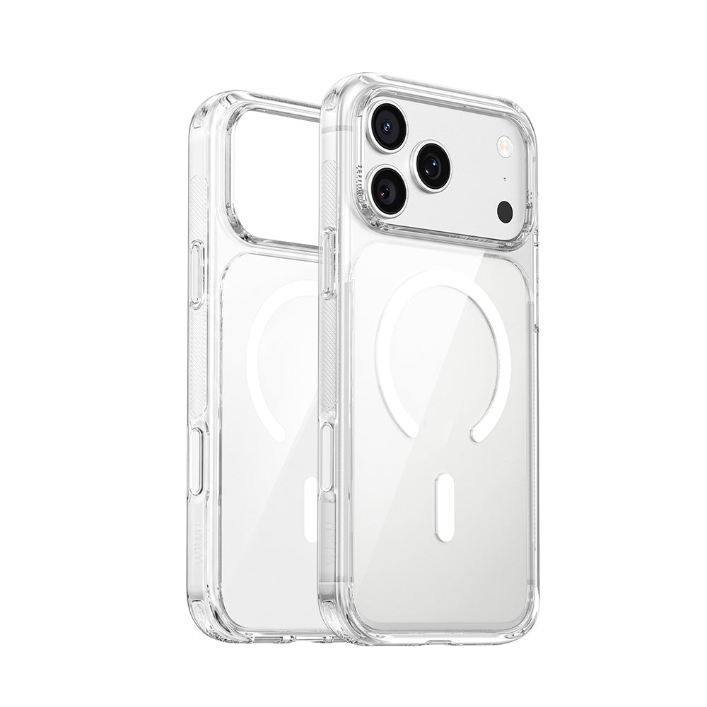 Apple iPhone 17 Pro Max Kılıf M-safe Şarj Özellikli Wiwu CS-202 Crystal Shield Pro Serisi Anti Yellowing Sert PC Kapak