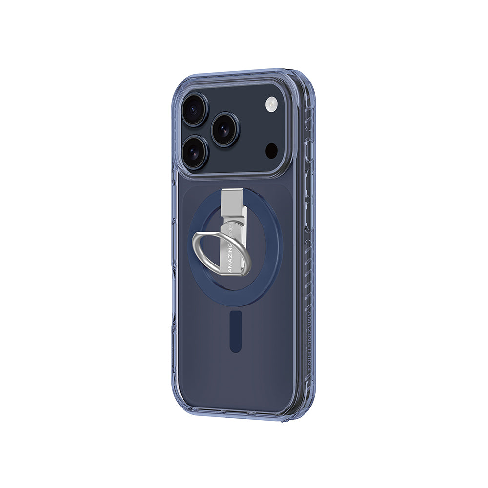 Apple iPhone 17 Pro Max Kılıf M-safe Şarj Özellikli Yüzük Standlı Amazingthing Titan Pro Serisi Kapak
