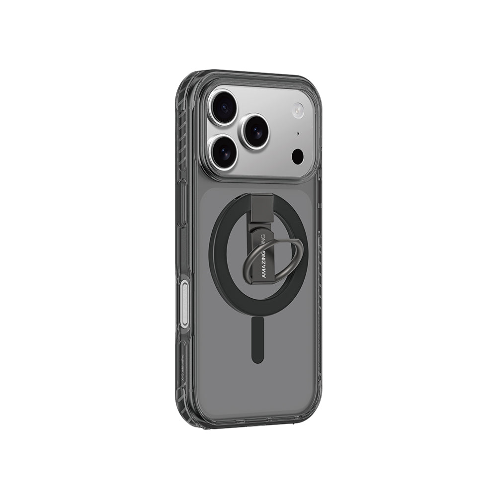 Apple iPhone 17 Pro Max Kılıf M-safe Şarj Özellikli Yüzük Standlı Amazingthing Titan Pro Serisi Kapak