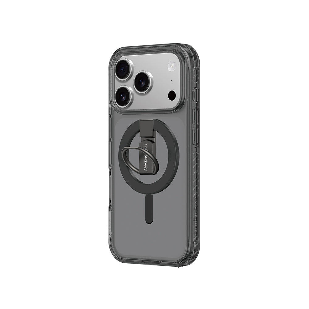 Apple iPhone 17 Pro Max Kılıf M-safe Şarj Özellikli Yüzük Standlı Amazingthing Titan Pro Serisi Kapak