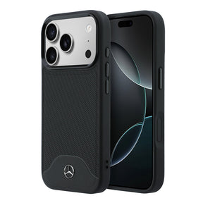 Apple iPhone 17 Pro Max Kılıf Mercedes Benz Orjinal Lisanslı M-safe Şarj Özellikli 3D Metal Logolu Wood Deri Dokumalı Kapak