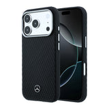 Apple iPhone 17 Pro Max Kılıf Mercedes Benz Orjinal Lisanslı M-safe Şarj Özellikli 3D Metal Logolu Wrap Wood Deri Kapak