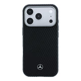 Apple iPhone 17 Pro Max Kılıf Mercedes Benz Orjinal Lisanslı M-safe Şarj Özellikli 3D Metal Logolu Wrap Wood Deri Kapak