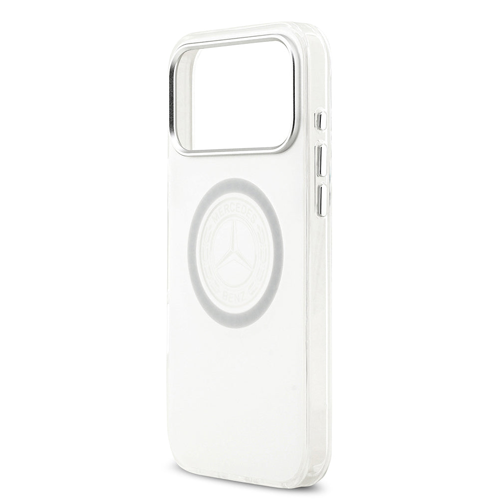 Apple iPhone 17 Pro Max Kılıf Mercedes Benz Orjinal Lisanslı M-safe Şarj Özellikli Buzlu PC Nostaljik Yıldız Dizayn Kapak