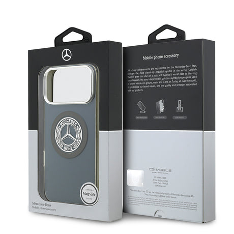 Apple iPhone 17 Pro Max Kılıf Mercedes Benz Orjinal Lisanslı M-safe Şarj Özellikli Çift Katmanlı PC Nostaljik Yıldız Dizayn Kapak