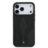 Apple iPhone 17 Pro Max Kılıf Mercedes Benz Orjinal Lisanslı M-safe Şarj Özellikli Dokulu Desenli Deri Kapak
