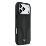 Apple iPhone 17 Pro Max Kılıf Mercedes Benz Orjinal Lisanslı M-safe Şarj Özellikli Dokulu Desenli Deri Kapak
