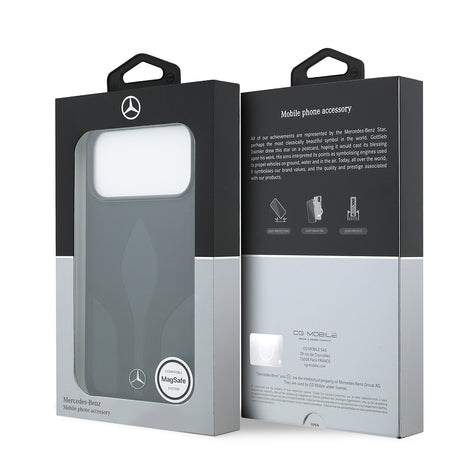 Apple iPhone 17 Pro Max Kılıf Mercedes Benz Orjinal Lisanslı M-safe Şarj Özellikli Dokulu Desenli Deri Kapak