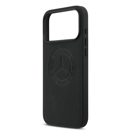 Apple iPhone 17 Pro Max Kılıf Mercedes Benz Orjinal Lisanslı M-safe Şarj Özellikli Hakiki Deri Nostaljik Yıldız Dizayn Kapak