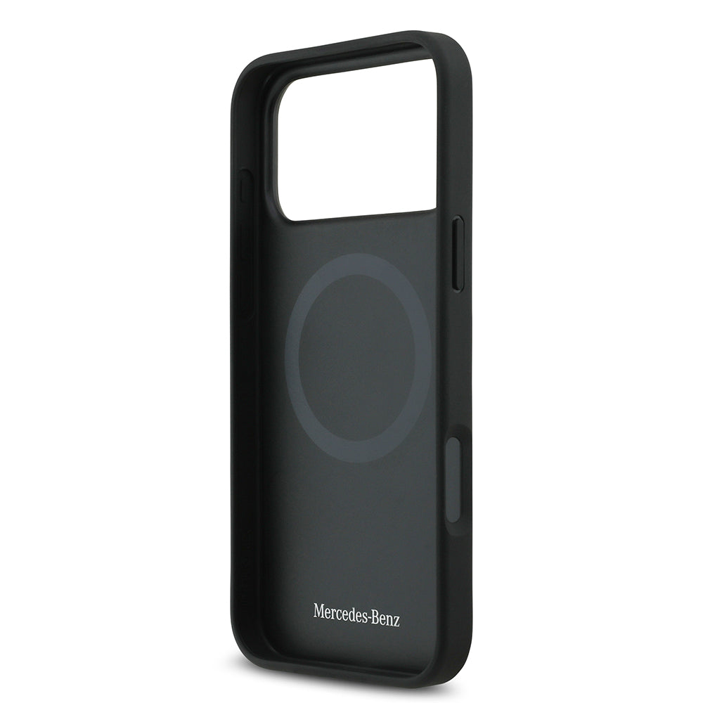 Apple iPhone 17 Pro Max Kılıf Mercedes Benz Orjinal Lisanslı M-safe Şarj Özellikli Hakiki Deri Nostaljik Yıldız Dizayn Kapak