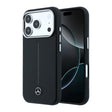 Apple iPhone 17 Pro Max Kılıf Mercedes Benz Orjinal Lisanslı M-safe Şarj Özellikli Metal Yıldız Logolu Çizgili Deri Kapak