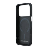 Apple iPhone 17 Pro Max Kılıf Mercedes Benz Orjinal Lisanslı M-safe Şarj Özellikli Metal Yıldız Logolu Kabartmalı Deri Kapak