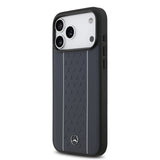 Apple iPhone 17 Pro Max Kılıf Mercedes Benz Orjinal Lisanslı M-safe Şarj Özellikli Şeritli Yıldız Desenli Metal Logolu Deri Kapak