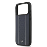 Apple iPhone 17 Pro Max Kılıf Mercedes Benz Orjinal Lisanslı M-safe Şarj Özellikli Şeritli Yıldız Desenli Metal Logolu Deri Kapak