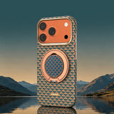 Apple iPhone 17 Pro Max Kılıf Raptic 2in1 Bundle Kit Aramid Skin Destiny Serisi Stand ve Karbon Kapak