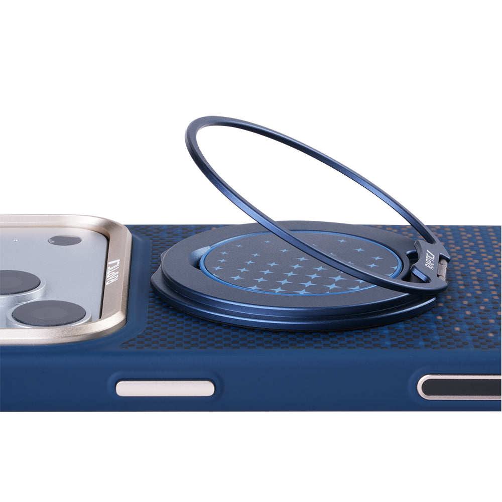 Apple iPhone 17 Pro Max Kılıf Raptic 2in1 Bundle Kit Aramid Skin Serenity Serisi Stand ve Karbon Kapak