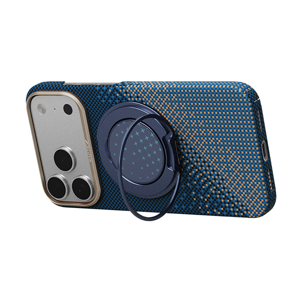 Apple iPhone 17 Pro Max Kılıf Raptic 2in1 Bundle Kit Aramid Skin Serenity Serisi Stand ve Karbon Kapak