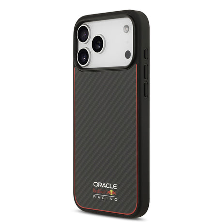 Apple iPhone 17 Pro Max Kılıf Redbull Orjinal Lisanslı M-safe Şarj Özellikli Karbon Fiber Parlayan Logolu Kevlar Kapak