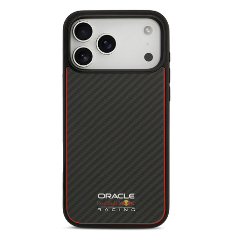 Apple iPhone 17 Pro Max Kılıf Redbull Orjinal Lisanslı M-safe Şarj Özellikli Karbon Fiber Parlayan Logolu Kevlar Kapak