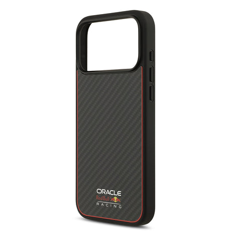 Apple iPhone 17 Pro Max Kılıf Redbull Orjinal Lisanslı M-safe Şarj Özellikli Karbon Fiber Parlayan Logolu Kevlar Kapak