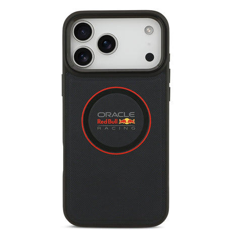 Apple iPhone 17 Pro Max Kılıf Redbull Orjinal Lisanslı M-safe Şarj Özellikli Kırmızı Halka ve Logo Kabartmalı PU Deri Kapak