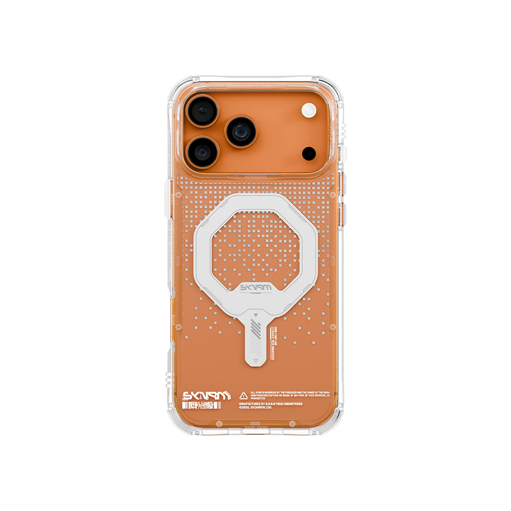 Apple iPhone 17 Pro Max Kılıf Skinarma M-Safe Şarj Özellikli IML Baskılı Holografik MYST Kapak