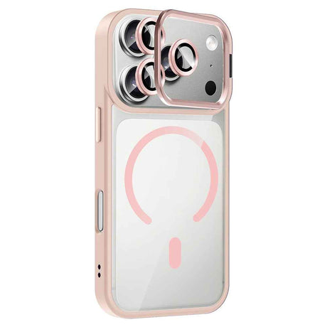 Apple iPhone 17 Pro Max Kılıf Standlı ve Kamera Lens Hediyeli M-Safe Şarj Özellikli Zore Etro Kapak
