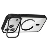 Apple iPhone 17 Pro Max Kılıf Standlı ve Kamera Lens Hediyeli M-Safe Şarj Özellikli Zore Etro Kapak