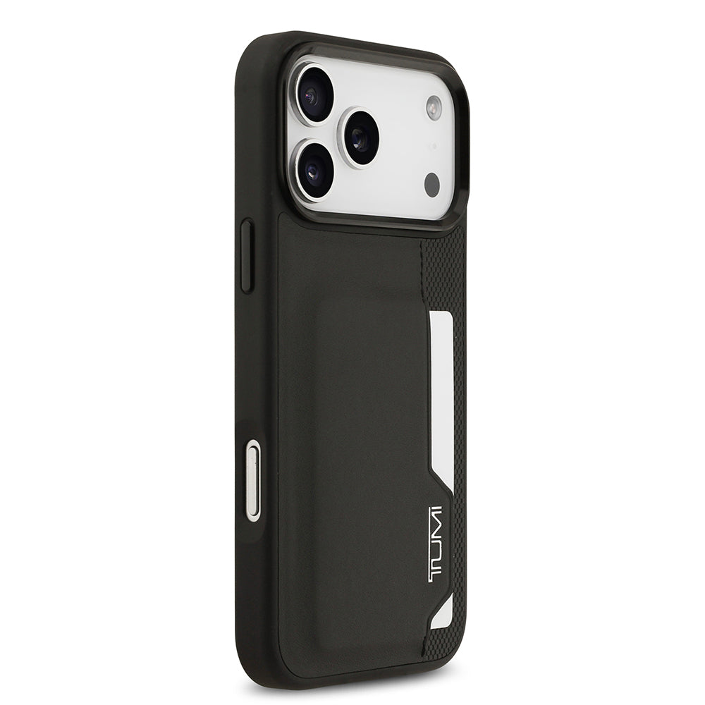 Apple iPhone 17 Pro Max Kılıf TUMI Orjinal Lisanslı Deri Dikey Kartlıklı Kapak