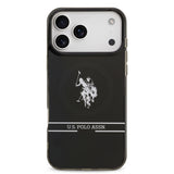 Apple iPhone 17 Pro Max Kılıf U.S. Polo Assn. Orjinal Lisanslı M-safe Şarj Özellikli IML Double Horse Stripe Logolu Kapak
