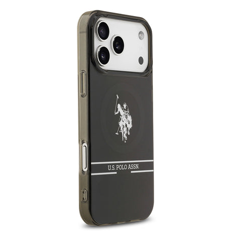 Apple iPhone 17 Pro Max Kılıf U.S. Polo Assn. Orjinal Lisanslı M-safe Şarj Özellikli IML Double Horse Stripe Logolu Kapak