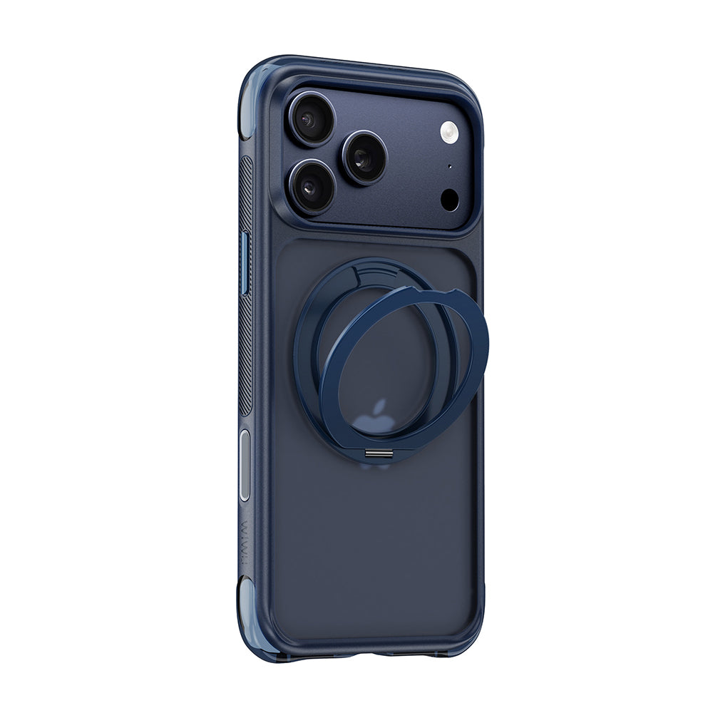 Apple iPhone 17 Pro Max Kılıf Wiwu AG-203 AeroGuard Ultra Serisi M-safe Şarj Özellikli Airbag Tasarımlı Standlı Kapak