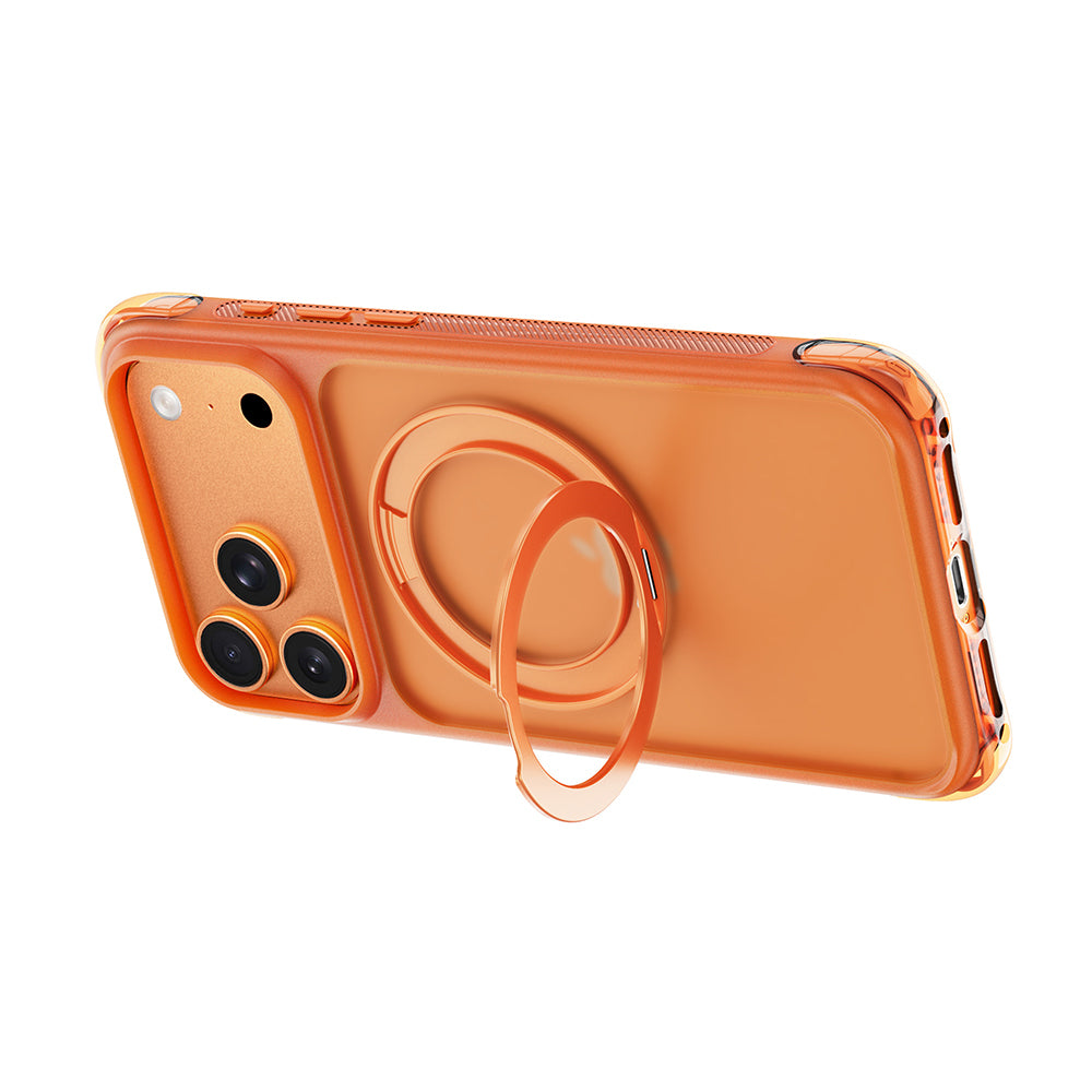 Apple iPhone 17 Pro Max Kılıf Wiwu AG-203 AeroGuard Ultra Serisi M-safe Şarj Özellikli Airbag Tasarımlı Standlı Kapak