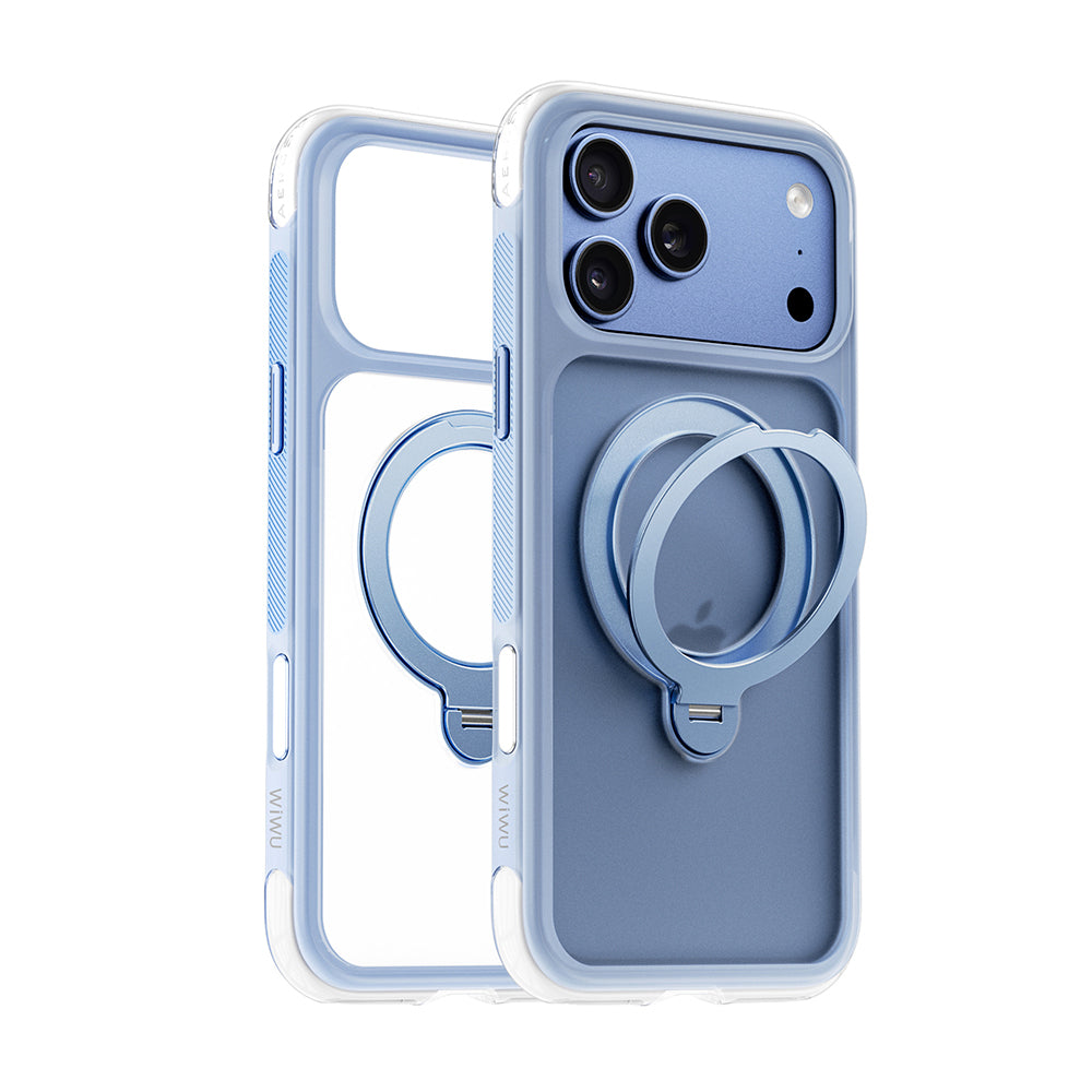 Apple iPhone 17 Pro Max Kılıf Wiwu AS-203 AeroShield Ultra Serisi M-safe Şarj Özellikli Airbag Tasarımlı Standlı Kapak