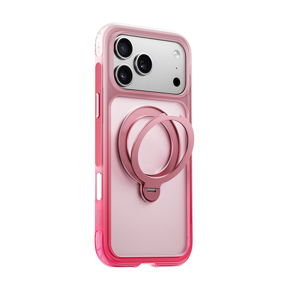 Apple iPhone 17 Pro Max Kılıf Wiwu AS-204 AeroShield Aurora Ultra Serisi M-safe Şarj Özellikli Airbag Tasarımlı Standlı Kapak