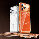 Apple iPhone 17 Pro Max Kılıf Zore M-safe Şarj Özellikli Şeffaf Kamera Kontrol Butonlu Lugano Kapak
