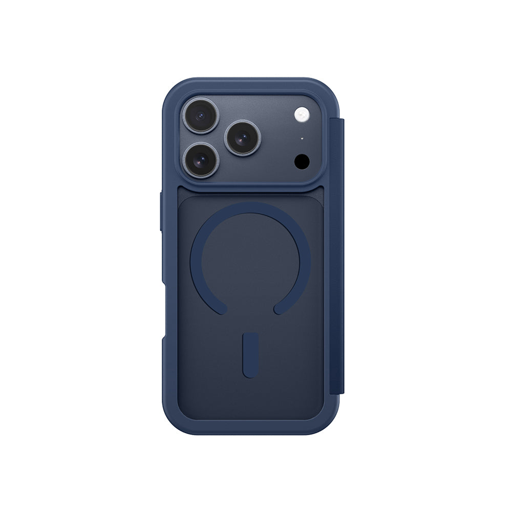 Apple iPhone 17 Pro Max PU Kartlıklı Kapaklı Amazingthing Glamour Foilo Serisi Kılıf