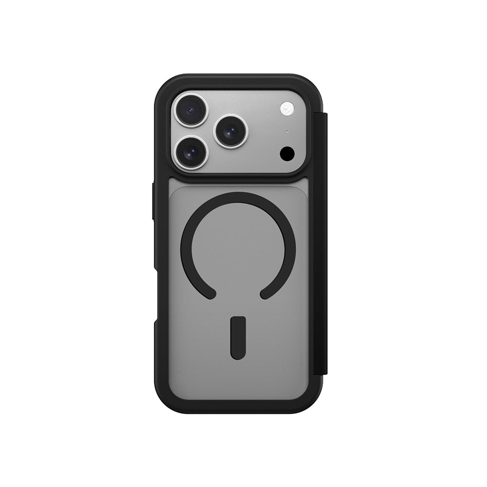 Apple iPhone 17 Pro PU Kartlıklı Kapaklı Amazingthing Glamour Foilo Serisi Kılıf