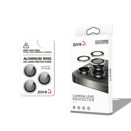 Apple iPhone 17 Pro Zore CL-12 Premium Safir Parmak İzi Bırakmayan Anti-Reflective Kamera Lens Koruyucu