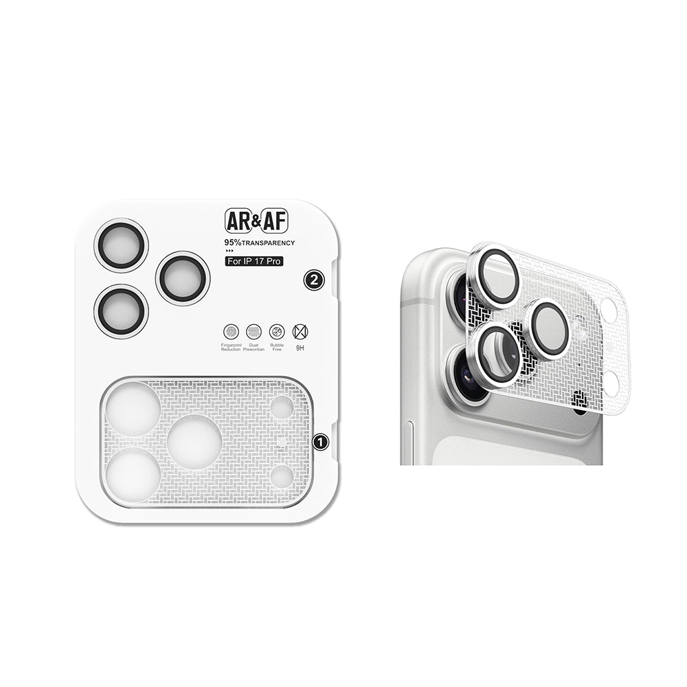 Apple iPhone 17 Pro Zore CL-22 Parmak İzi Bırakmayan Anti-Reflective 2in1 Kamera Lens Koruyucu