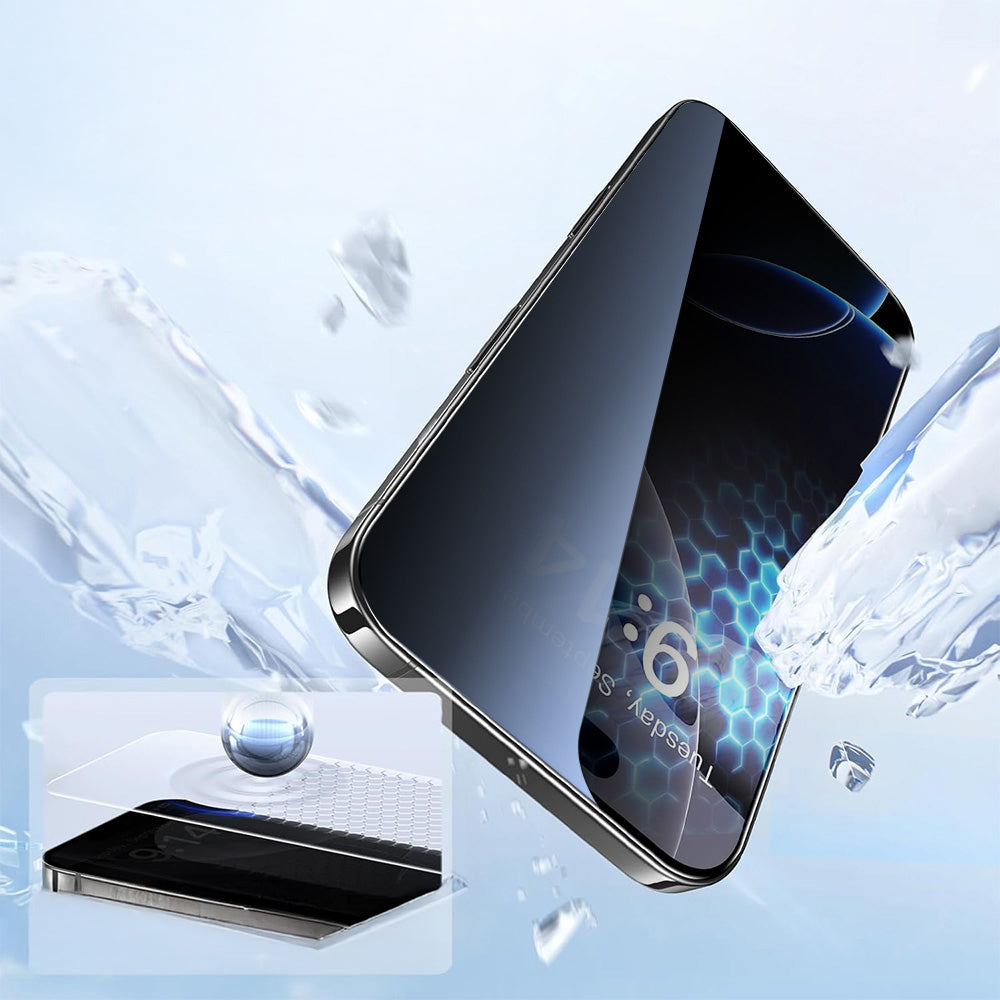 Apple iPhone 17 Zore 2.5D Oliv Privacy Temperli Cam Ekran Koruyucu + Kolay Uygulama Aparatı