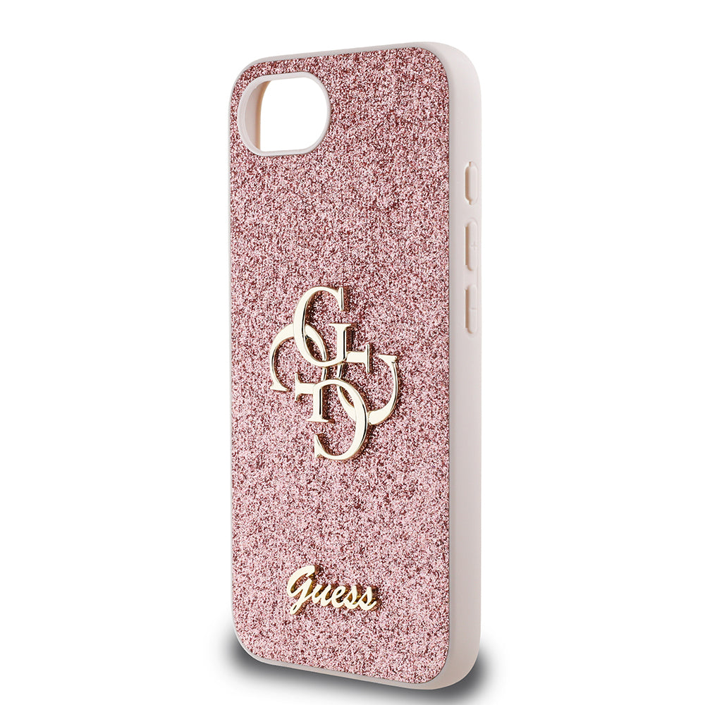 Apple iPhone 17E Kılıf Guess Orjinal Lisanslı 4G Büyük Metal Logolu Glitter Kapak