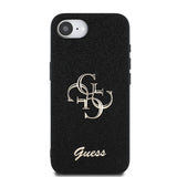 Apple iPhone 17E Kılıf Guess Orjinal Lisanslı 4G Büyük Metal Logolu Glitter Kapak