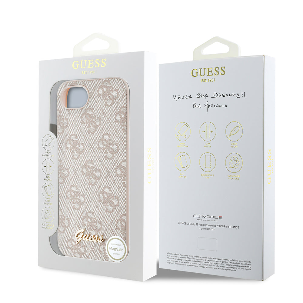 Apple iPhone 17E Kılıf Guess Orjinal Lisanslı 4G Desenli Script Metal Logolu Kapak