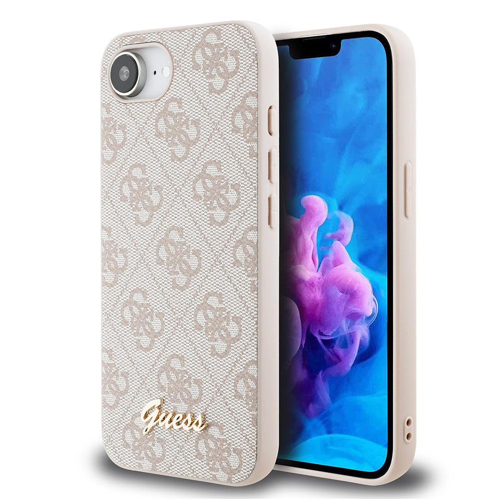Apple iPhone 17E Kılıf Guess Orjinal Lisanslı 4G Desenli Script Metal Logolu Kapak