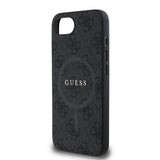 Apple iPhone 17E Kılıf Guess Orjinal Lisanslı M-safe Şarj Özellikli PU Halkalı 4G Desenli Yazı Logolu Kapak