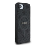 Apple iPhone 17E Kılıf Guess Orjinal Lisanslı M-safe Şarj Özellikli PU Halkalı 4G Desenli Yazı Logolu Kapak